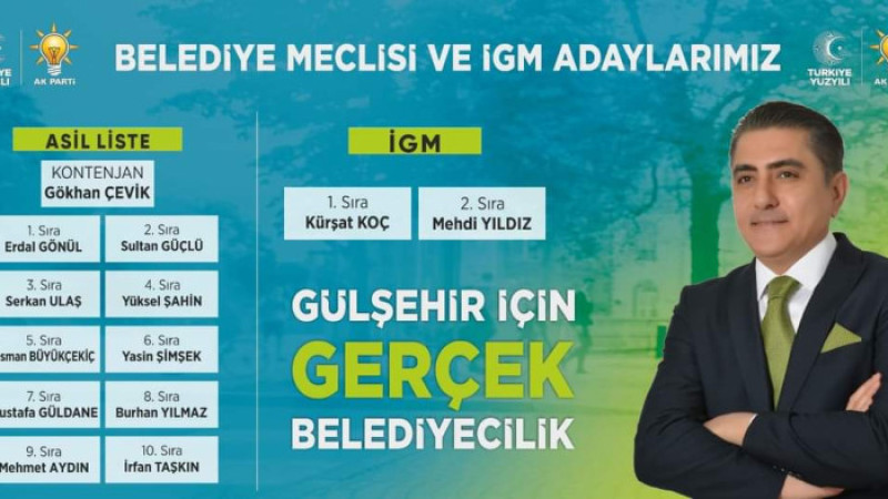  AK Parti Gülşehir Meclis Üyelerini açıkladı