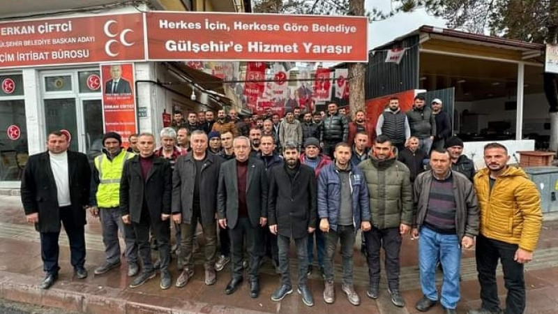 Gülşehir Belediye çalışanlarından Başkan adayı Erkan Çiftci’ye ziyaret