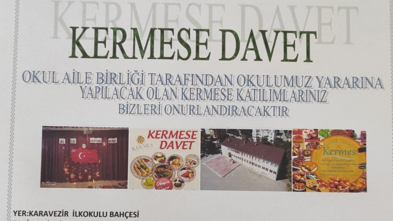 Karavezir İlkokulu’ndan Kermese Davet