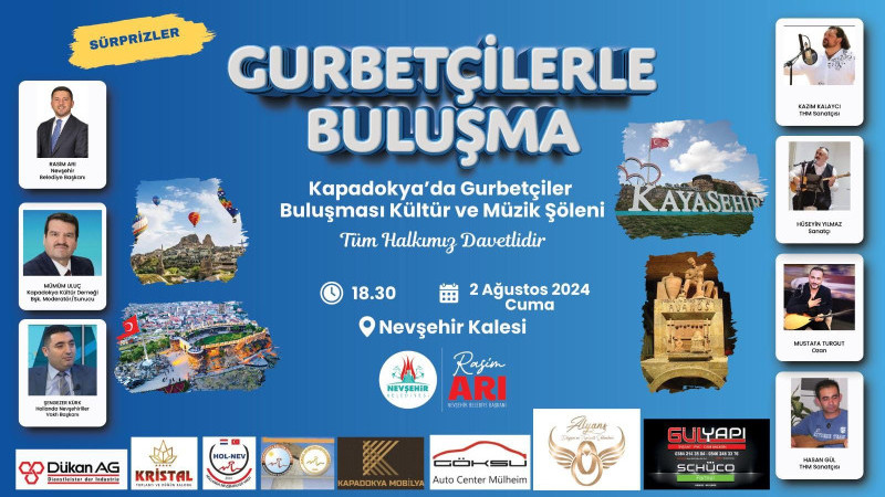 Nevşehir’de Gurbetçilerle Buluşma Şöleni Yapılacak