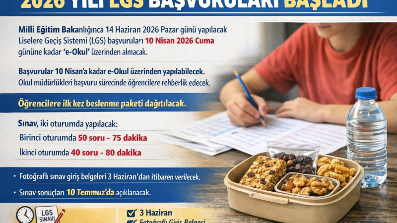2026 Yılı Liselere Geçiş Sistemi (LGS) Sınavı İçin Başvurular Başladı