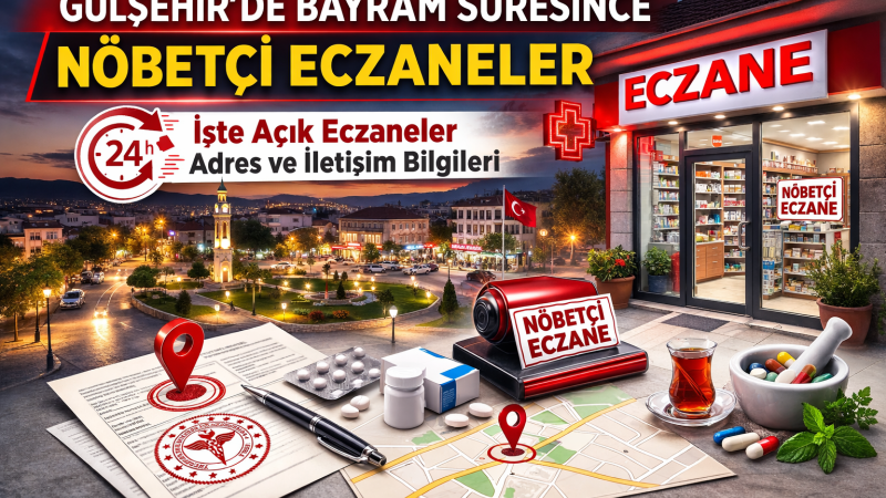 Bayramda Gülşehir'deki Nöbetçi Eczaneler Belli Oldu