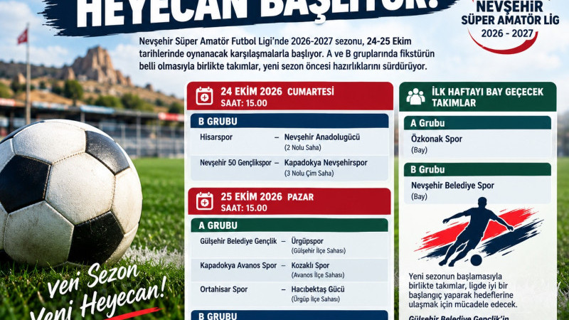 Nevşehir Süper Amatör Lig'de 2026-27 Sezonu Başlıyor