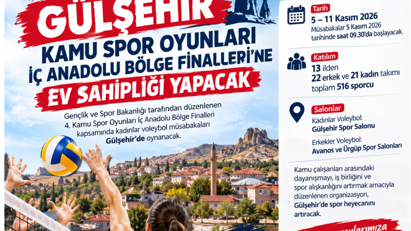 Kadınlar Voleybol Bölge Finalleri Gülşehir'de Yapılacak